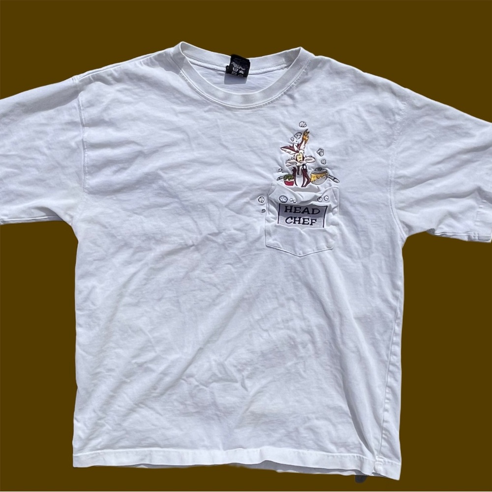 Warner Brothers Looney Tunes Wile E. Coyote Head Chef Pocket T-Shirt